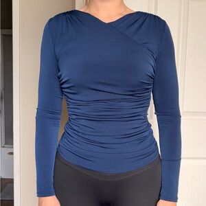 Zara dark blue Long Sleeve Women's Top